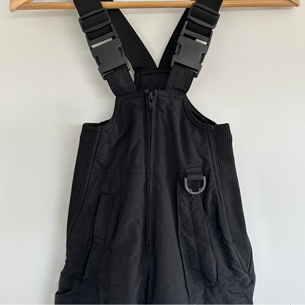 Black Sz 4T child kids ski pants snow bib clip suspenders Sport Essentials